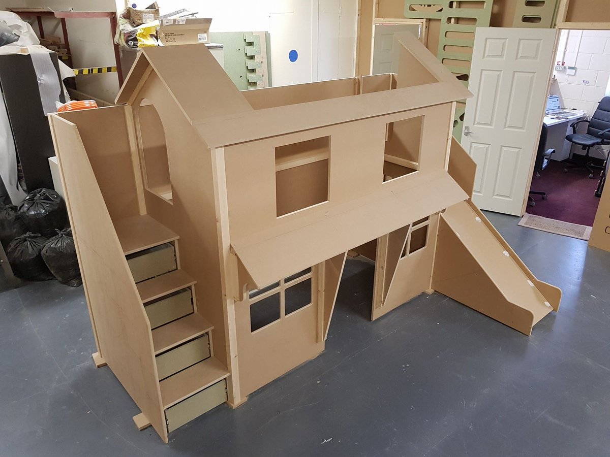 Planitwood's tweet photo. My latest creation yet to be completed this will be a two story cottage. @Planitwood #girlsbedroom #boysbedroom #bunkbeds #princess #bedroom https://t.co/d7cKMdpvMg