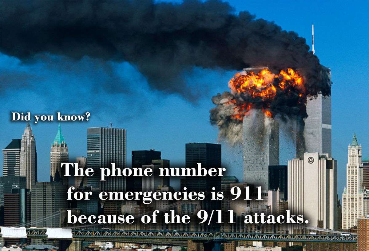 _Reality_Facts_'s tweet photo. #DidYouKnow
The phone number for emergencies is 911 because of the 9/11 attacks.
#realfact #911 #neverforget #realityfacts https://t.co/hRV3v6b0Lh