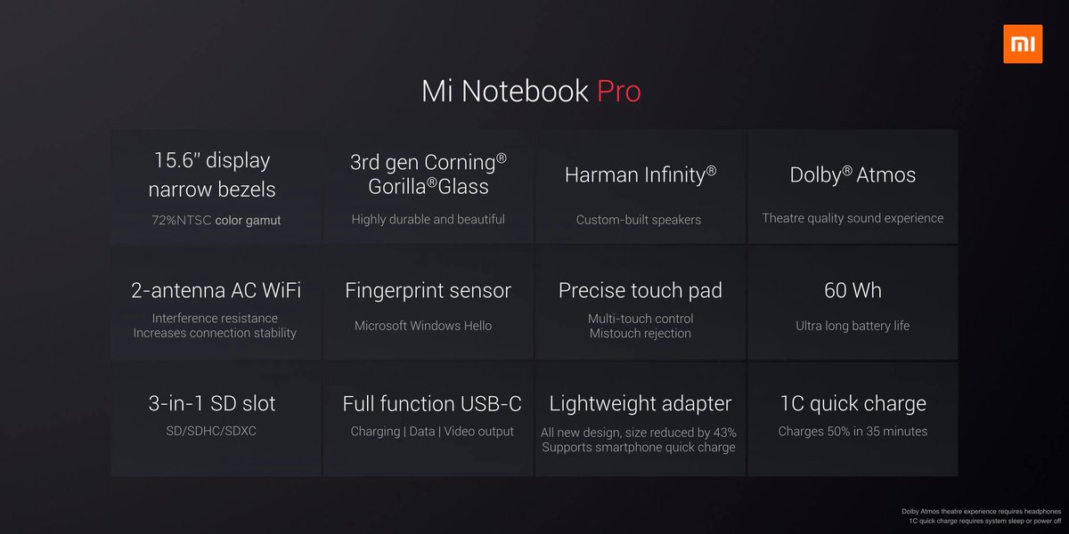 xiaomi notebook pro 2017