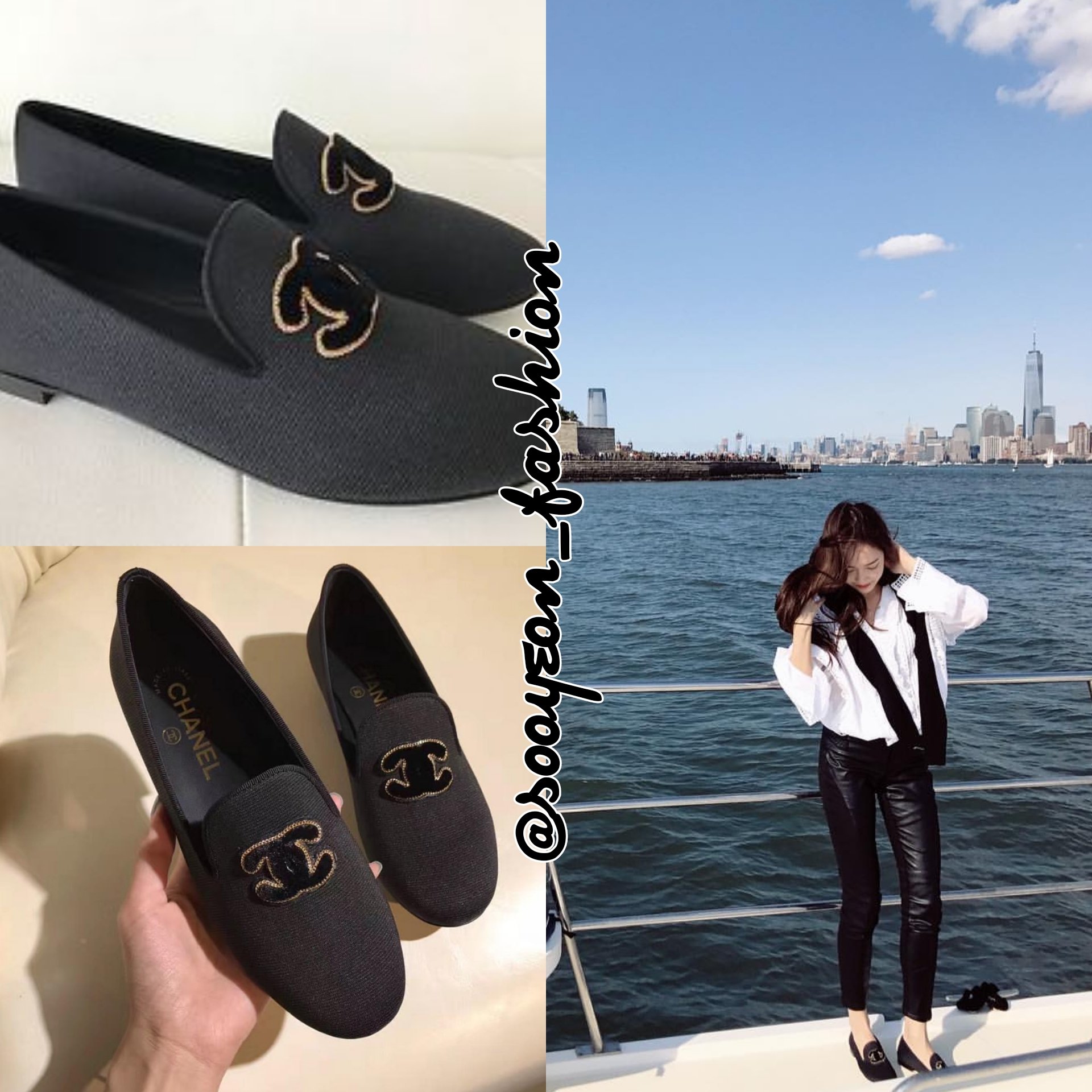 jsy fashion on X: [JESSTAGRAM STORY] 170929 CHANEL: Gabrielle Backpack  (White/Black), $3,295  Fabric Loafers (Black), $795   / X