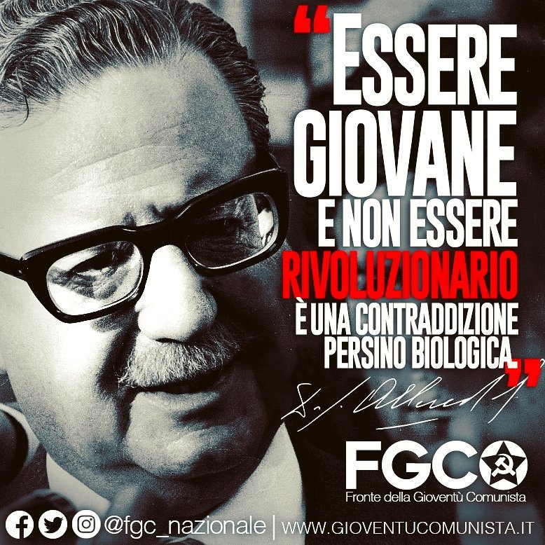 fgc_nazionale's tweet photo. L'#11sett di 44 anni fa moriva Salvador #Allende nel golpe imperialista che, per mano di #Pinochet, instaurò la dittatura militare in Cile. https://t.co/8fZkhrx9GR