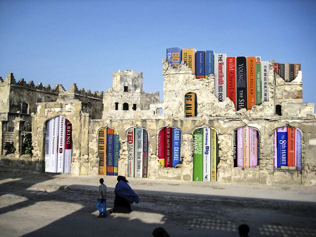Mogadishu is rebuilding with books. Architect <a href="/omar_degan/">Omar Degan</a> creates photo series to celebrate <a href="/MogBF/">The Mogadishu Book Fair</a> #MondayMotivation #MBF2017 #SomaliaRising
