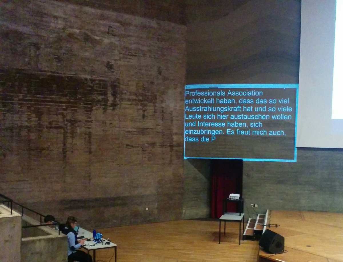 beemcog's tweet image. I like the real time speech to text translation of the opening ceremony of the #MUC17 @mucConf @germanupa #UXrules #inclusion