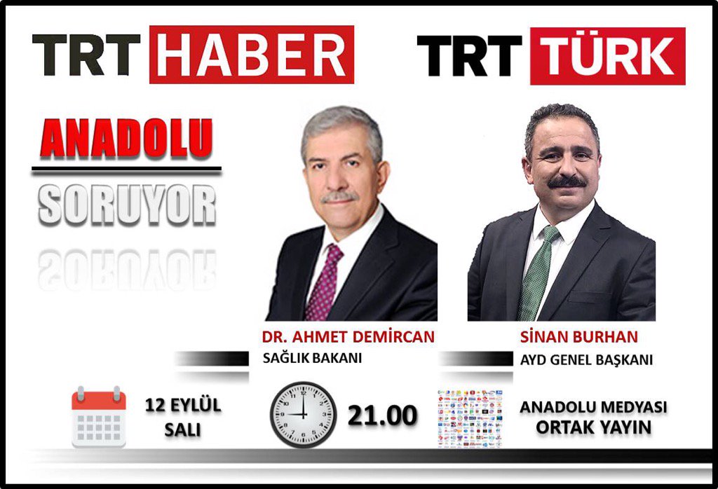 snnburhan's tweet photo. Sağlık Bakanımız Ahmet Demircan Anadolu Soruyor programına konuk edeceğim. Sorularınız VARMI? @Dr_Demircan @trthaber https://t.co/akaQBtSJCn