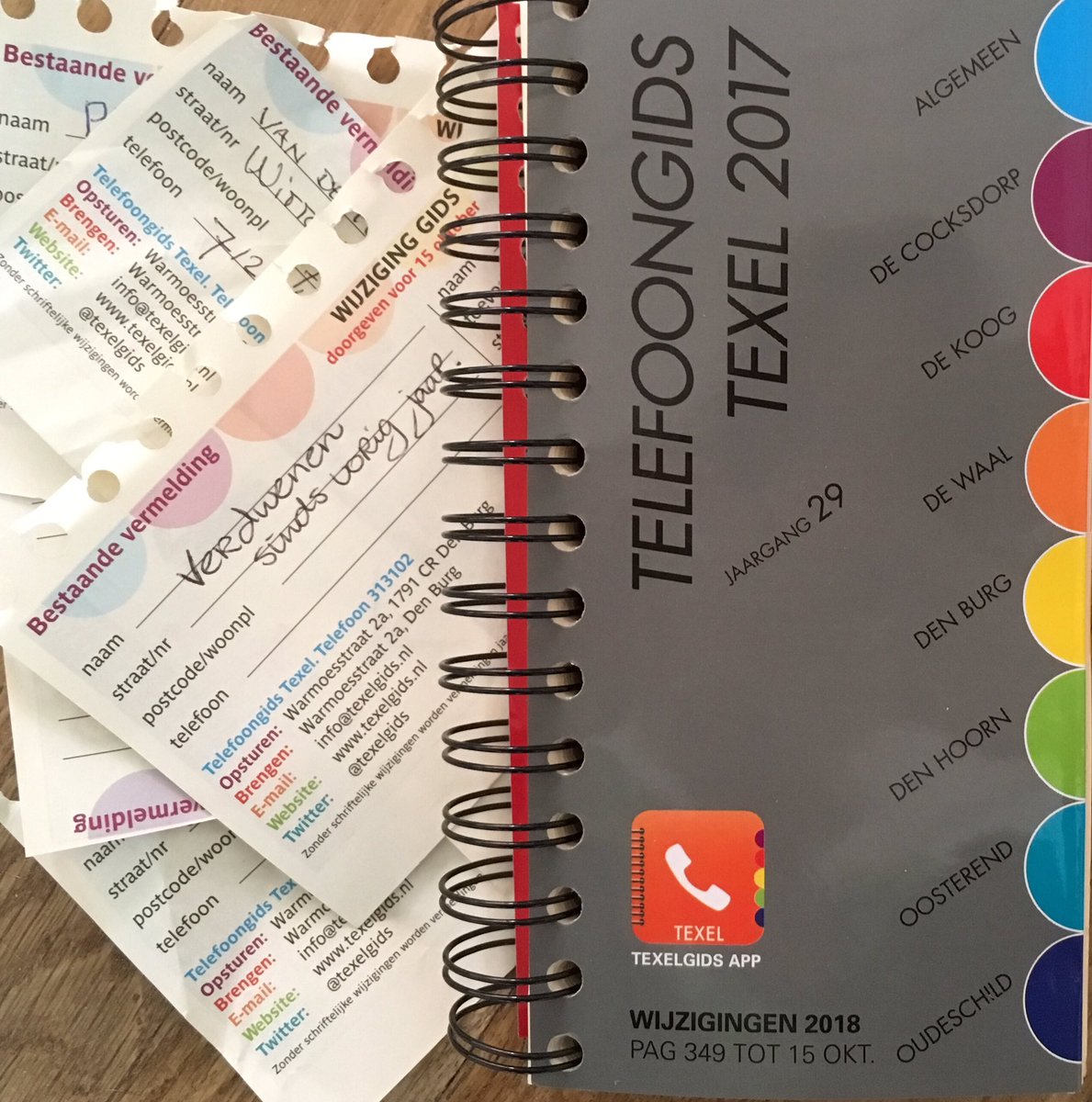 Wijzigingen telefoongids Texel doorgeven tot 15 oktober.

telefoongidstexel.nl/#/opgave