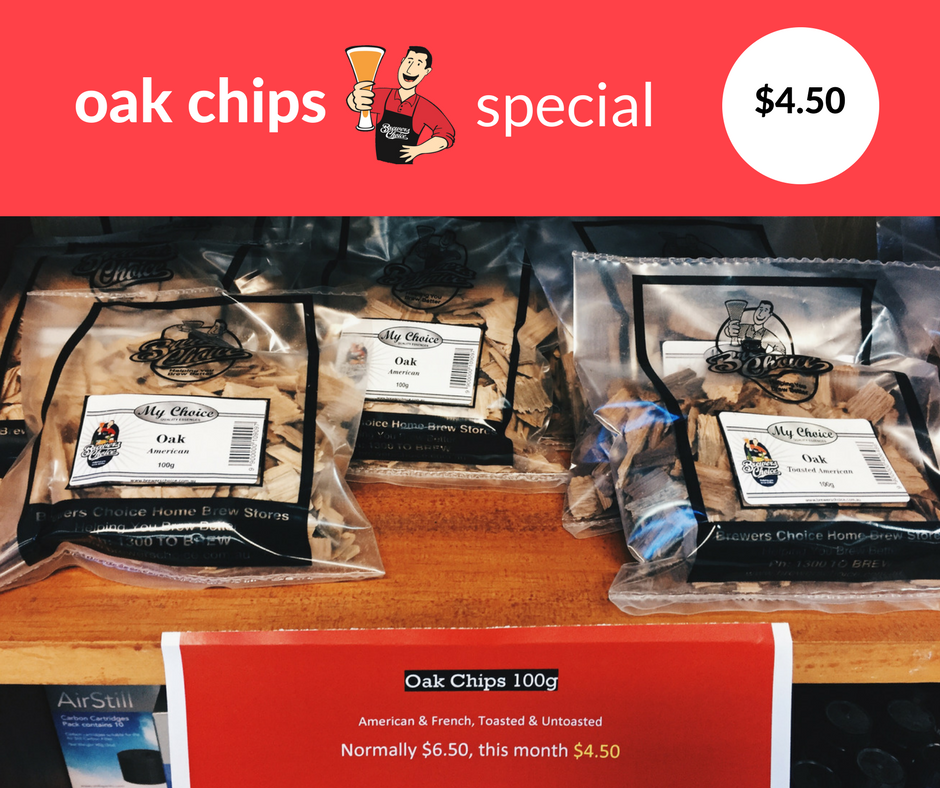 BrewersChoice's tweet photo. Another September Special! 

Oak chips $4.50 (from $6.50) https://t.co/v7jg3gRoBs