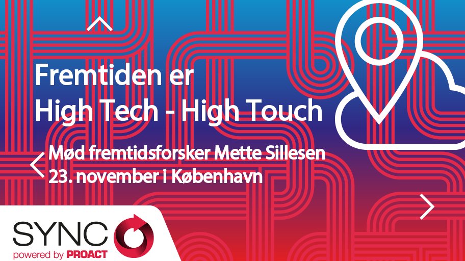 ProactDK's tweet image. Hvilken rolle spiller it og teknologi for fremtiden? Hør fremtidsforsker Mette Sillesens bud på Proact Sync.  connect.proact.eu/DK_SYNC_2017