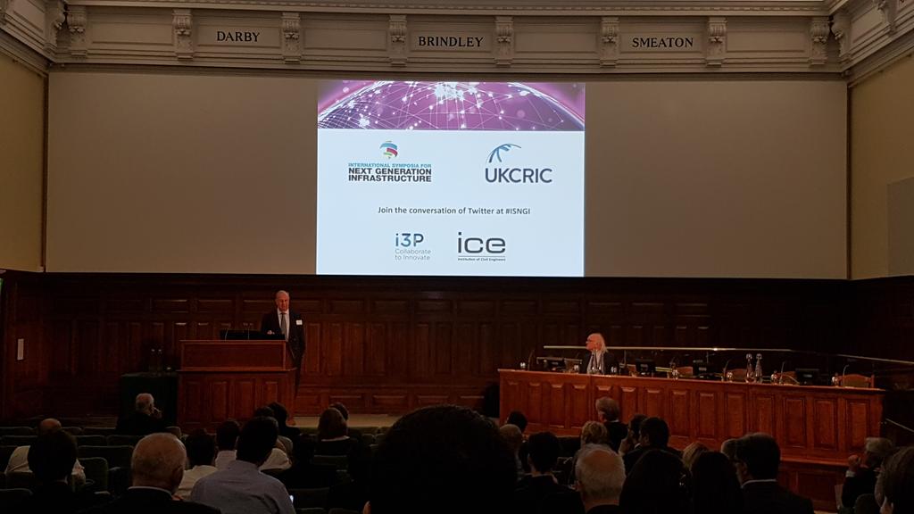 Prof Brian Collins launching £138m UKCRIC infrastructure research initiative at #ISNGI at Institution of Civil Engineers, London