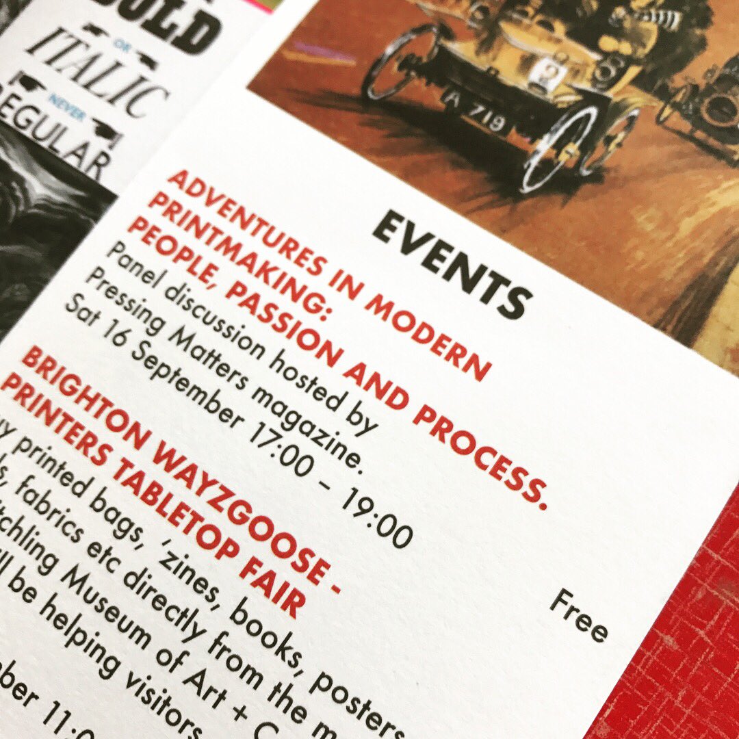 Excited to be heading down to #brightonprintfair @phoenixbrighton from Thurs to Sunday this weekend. Will be selling the mag and doing talks