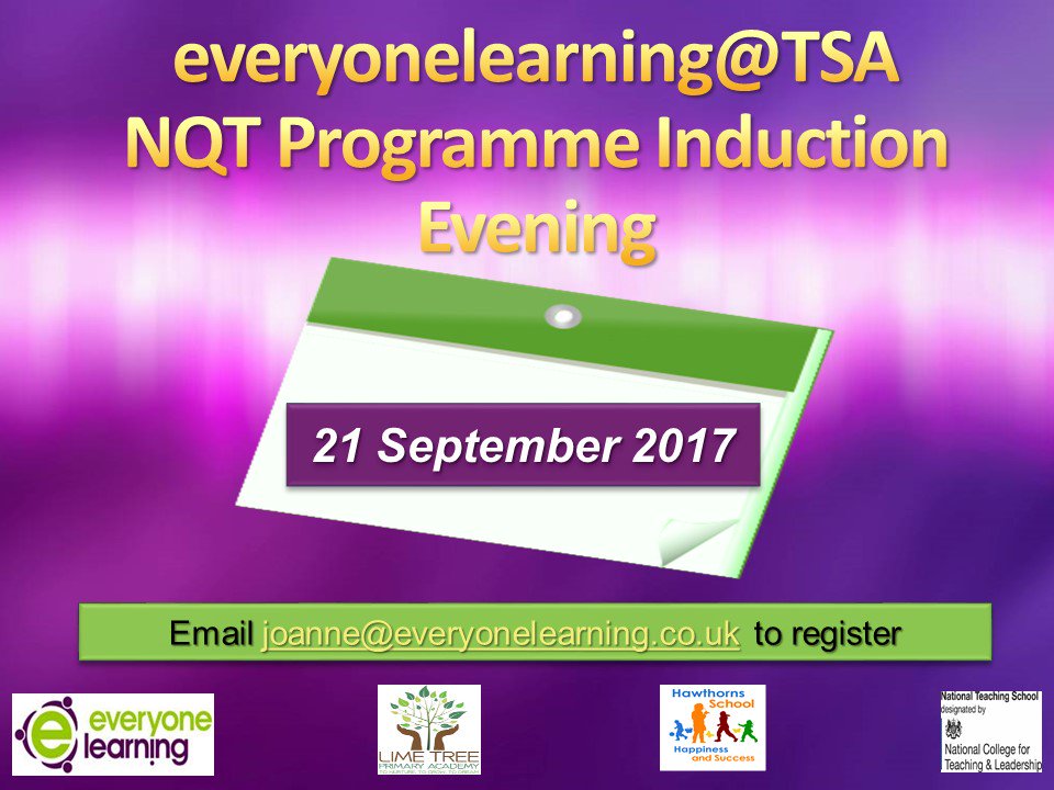 Every1Learning's tweet photo. Save the date - NQT Induction! #NQT
@seymour_road @Briscoe_Lane1 @lizzieoshay @limetreepa @MissWardleLTPA @SimonLBeswick @RScottPrimary https://t.co/pKlIymxKsS