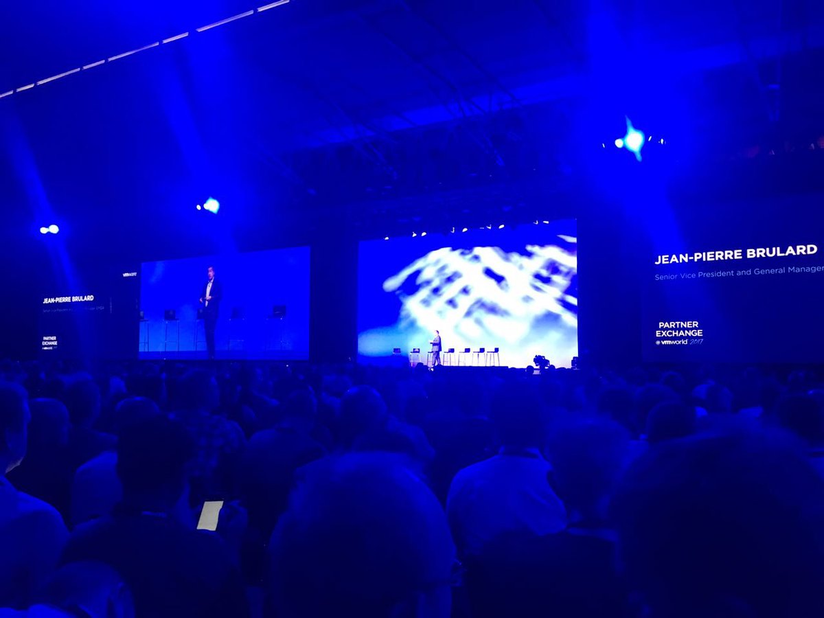 Partner Exchange General Session is about to begin... and here we are :) #vmworld2017 #barcelona #In20
