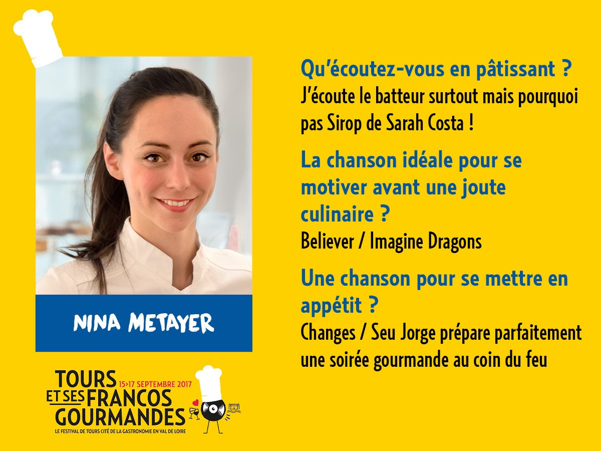 ToursFG's tweet photo. Découvrez la sélection musicale de @NinaMetayer ! #TFG2017 https://t.co/vkZfcgU2Vl
