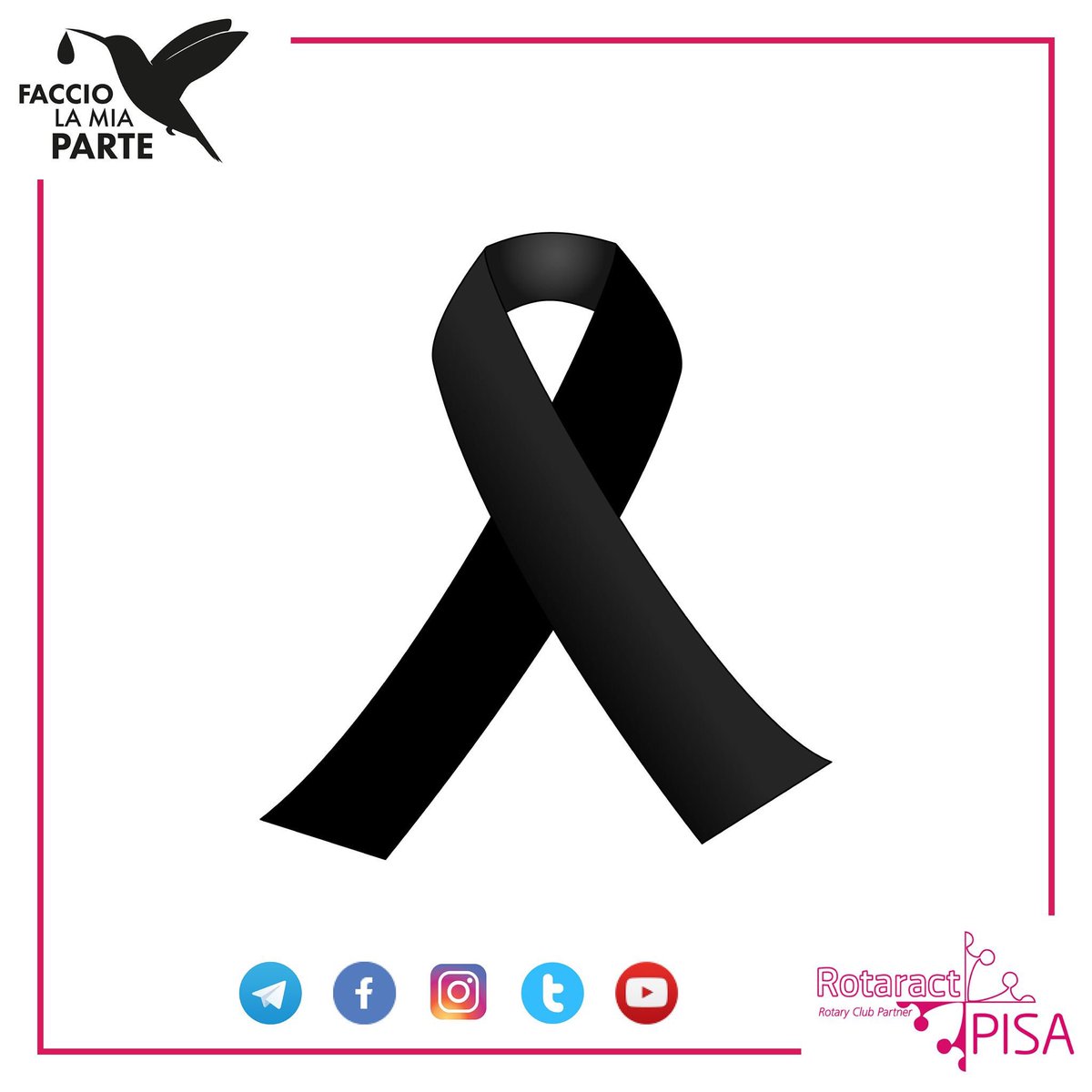 rtcpisa's tweet image. Il @rtcpisa è vicino a tutte le vittime dei tragici eventi di questi giorni.
#RotaractPisa #RotaractLivorno #FaccioLaMiaParte