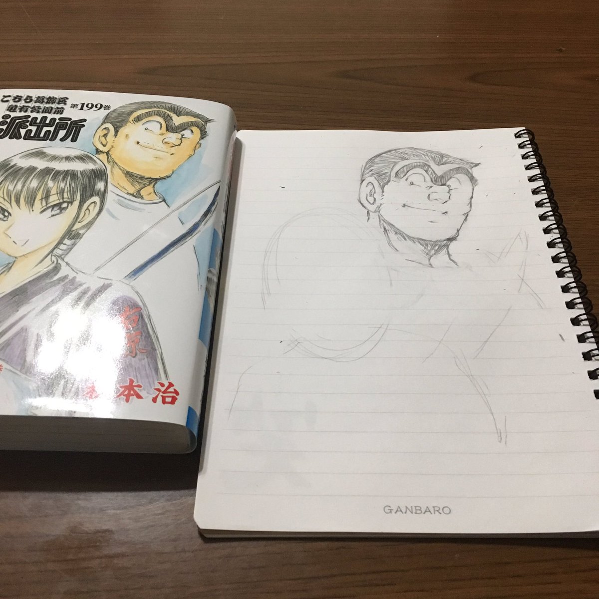かんしょう على تويتر まだ製作途中なので 過去絵part2 これはこち亀の199巻の表紙の両さんがかっこよかったので 顔だけ描き胴体はワンピースの海軍にしたものです もし 両さんが海軍だったら大将だったかな 海賊だったとしても懸賞金が気になる こち亀