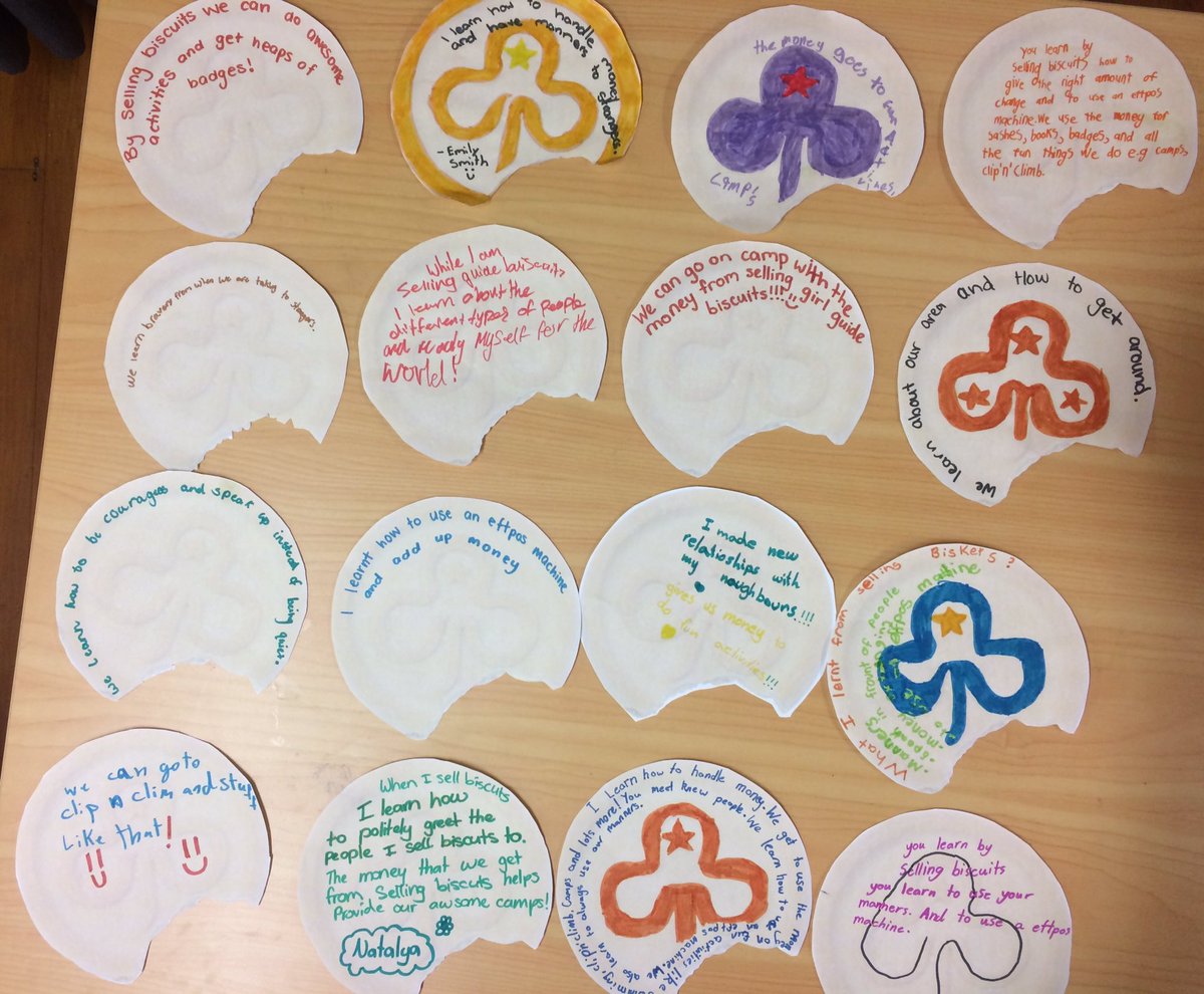ktecollins's tweet photo. What we learn from selling biscuits & how the proceeds help us have #adventures #fun #GuideBiscuitChallenge @GirlGuidingNZ #WestburnGuides https://t.co/pB5nnOepru