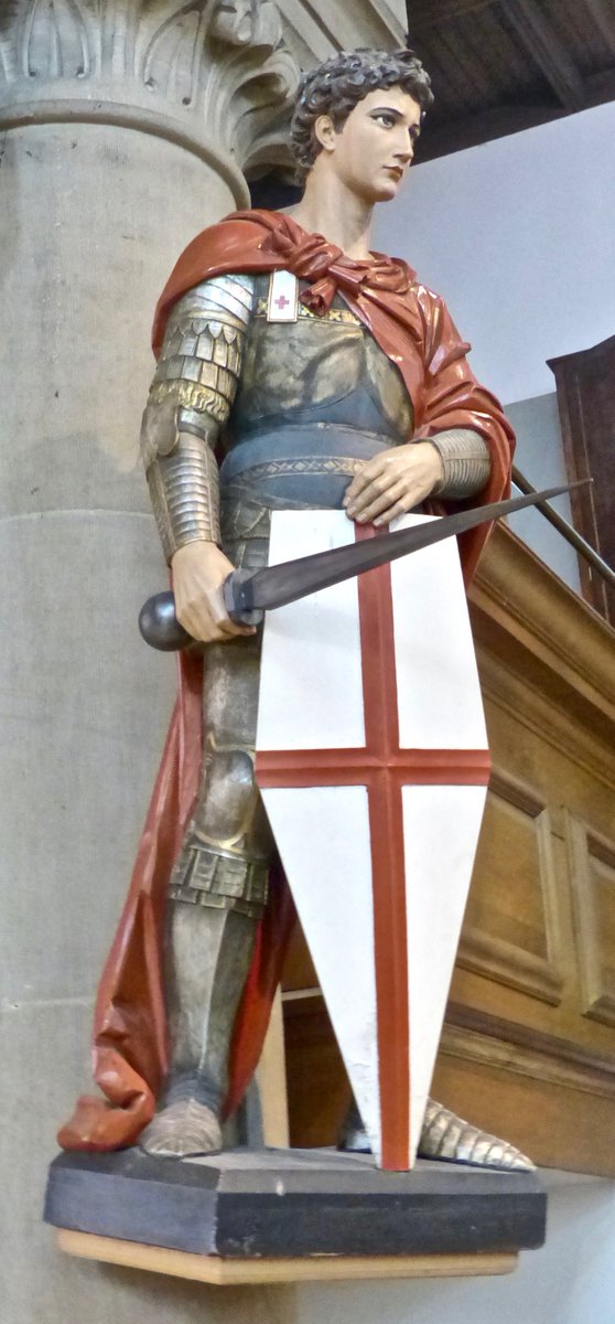 Day 2 of Heritage Open weekend @ Preston saw St George the Martyr open. Inside was fog of incense. Took time 2 clear! Statue of St George: