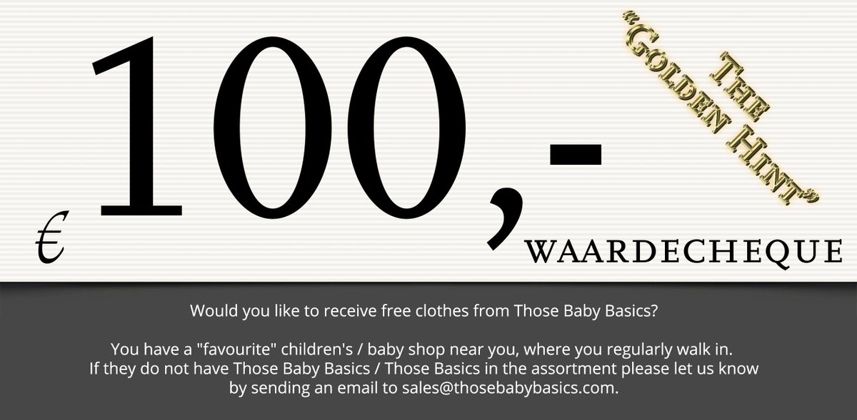The "Golden Hint"
Would you like to receive free clothes from Those Baby Basics?
Vieuw: thosebabybasics.com/en/service/de-…