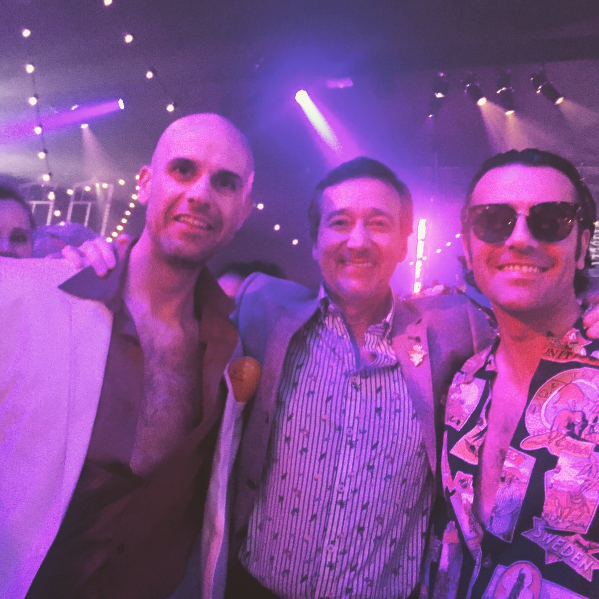 Freddiespencer's tweet photo. Enjoying the night at the @goodwoodrevival Tropicana party with Marino(aka Tony Montana) and Dario Franchitti @mfranchitti @dariofranchitti https://t.co/kgLMxbNvw2