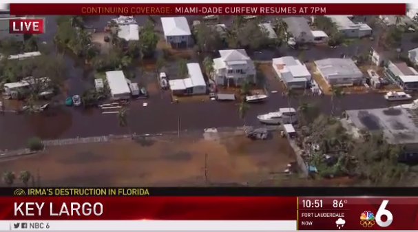 KellyBlancoTV's tweet image. #BREAKING: First look at the damage in #FloridaKeys 
Tune into @nbc6 right now. #irma #HurricaneIrma
