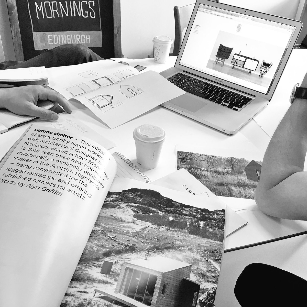Meeting with
@thebothyproject 
<a href="/alyngriffiths/">Alyn Griffiths</a> 
+ Iain MacLeod architects
...
{dreaming small}
<a href="/blueprintmag/">Blueprint Magazine</a> 
<a href="/CodebaseTech/">CodeBase</a>