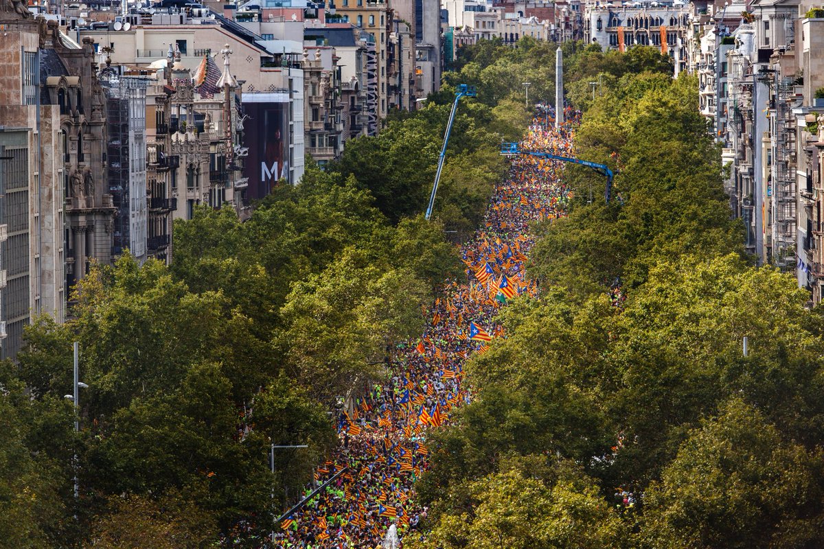 eldelteto's tweet photo. La hora de la siesta y las calles llenas de gente manifestándose, definitivamente no son españoles. #Diada2017 https://t.co/OuVbxlNwC5