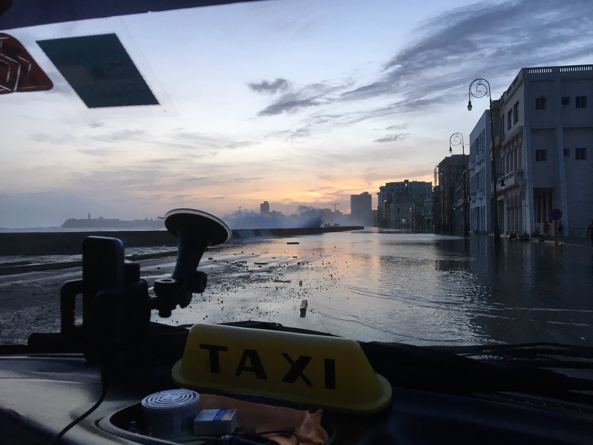 CNN_Oppmann's tweet photo. Havana this am. Power is out, lots of debris on the road, some areas still flooded. https://t.co/u9HWzVHAYD
