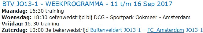 FCAmsterdamO15's tweet image. #WEEKPROGRAMMA @BTVJO13_1 11 t/m 16 Sep 2017 #scbuitenveldert #pupillen