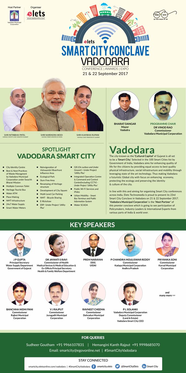 SmartCityElets's tweet photo. Top decision-makers joining us for exchange of ideas on trends, challenges &amp; future! https://t.co/afZT4dB0J9 @VMCVadodara #SmartCityVadodara https://t.co/JhJTv5MFkj