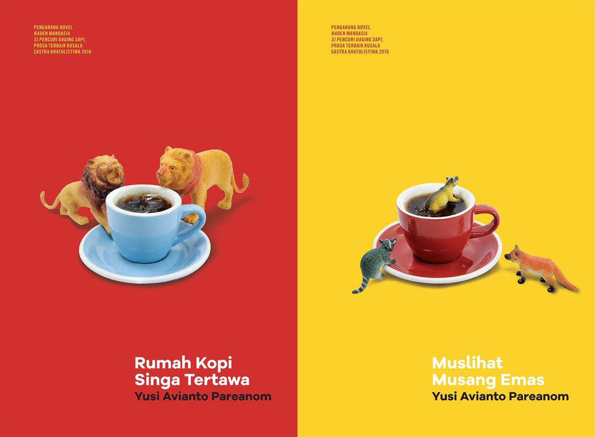 Rumah Kopi Singa Tertawa (edisi baru) Rp55 rb dan Muslihat Musang Emas Rp68 rb. Harga promo s/d 30 Sep. Kontak Risdi  SMS/WA 082124566066.