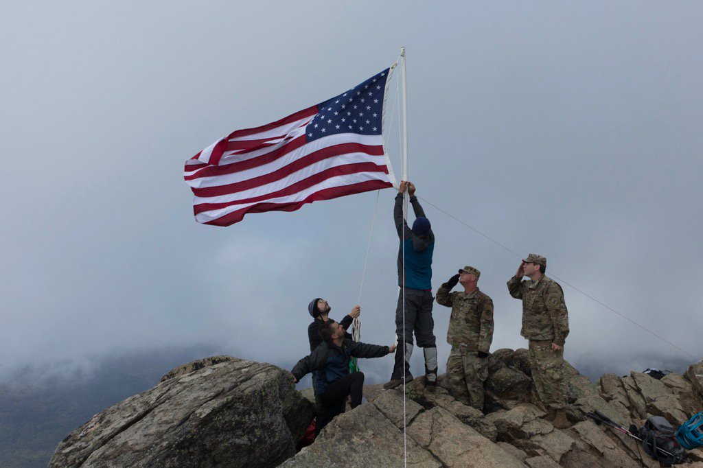 devnul0's tweet photo. Remembering 9/11 on Saturday atop Mt. Liberty as a part of #flagsonthe48 in the White Mountains. https://t.co/k8LrHphwLQ