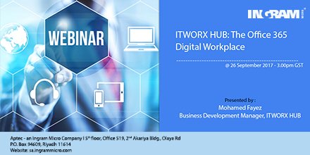 aptecIMKSA's tweet photo. Looking for your own #Microsoft #Office365 workplace? Join webinar on #ITWORXHUB to create easy opportunities - https://t.co/ggYXrQKz9c https://t.co/NldApMOfvJ