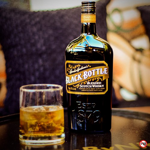 The unconventional spirit of Black Bottle is championed through its texture, its design, but most importantly, its character.