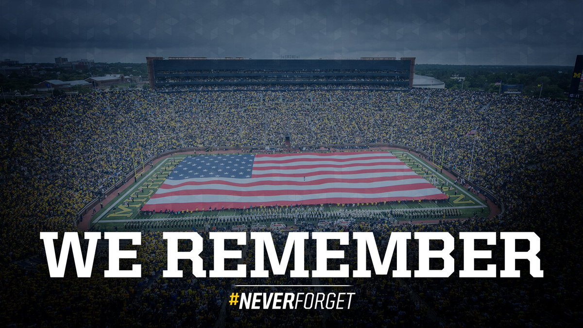 UMichAthletics's tweet photo. #NeverForget 🇺🇸 https://t.co/7xyfklDxon