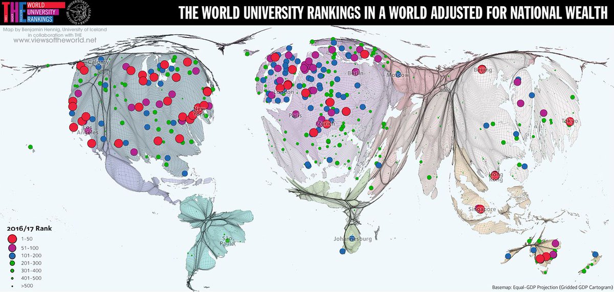MallonTech's tweet image. Revealing the unequal world of university rankings using #MapVisualisation buff.ly/2j7khGH #GIS #OpenData