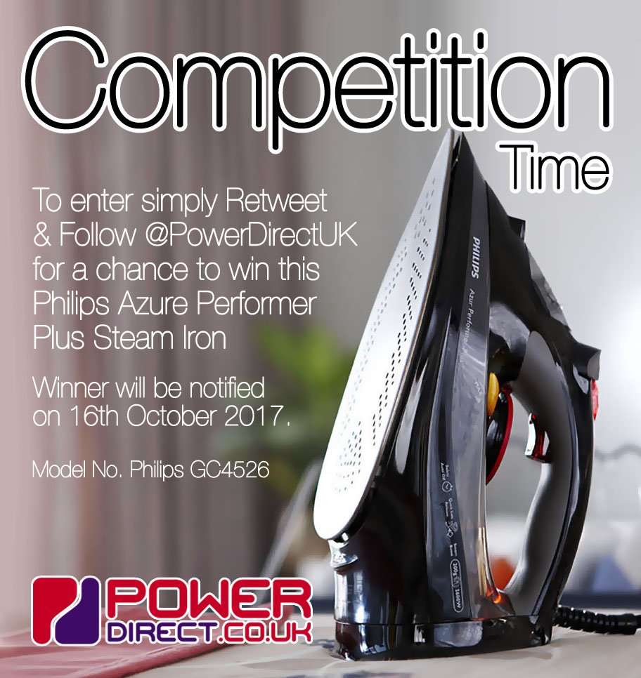 #RT &amp; #Follow <a href="/PowerDirectUK/">Power Direct</a> for a chance to #Win a Philips Performer Plus Steam Iron. #Free to Enter #Competition #Giveaway drawn 16/10/17.