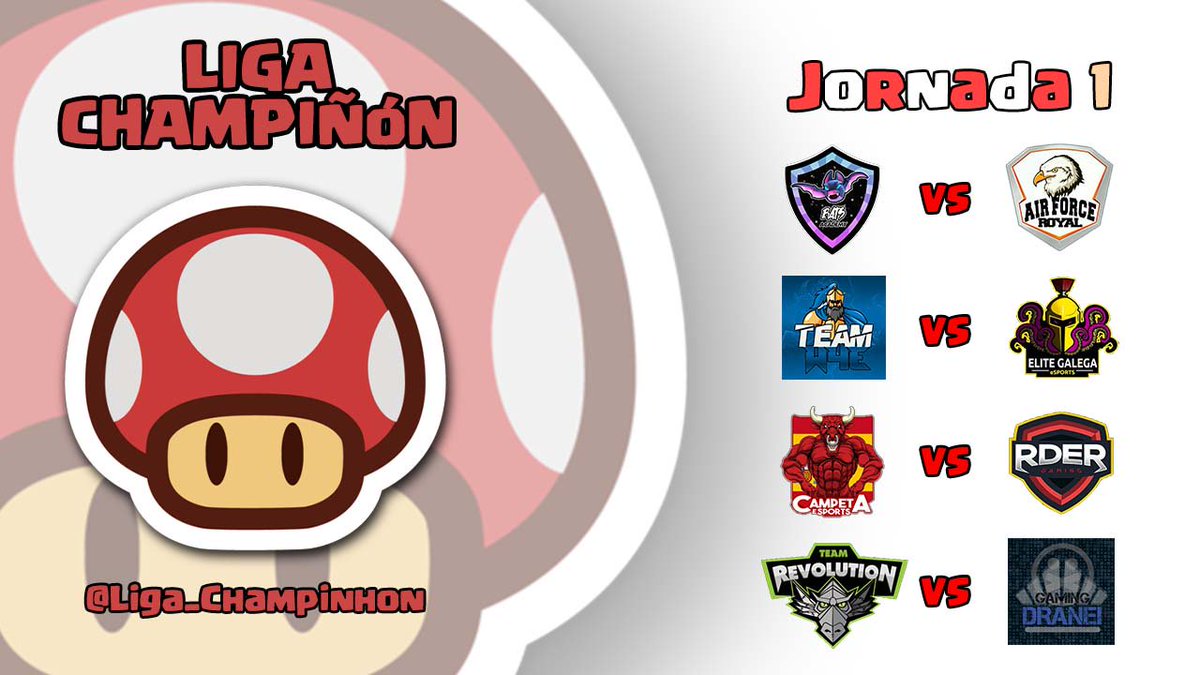 Liga_Champinhon's tweet photo. Ya tenemos la primera jornada de la liga! A lo largo de esta tarde os presentaremos a los protagonistas 🤗 https://t.co/pRIo14MSQD