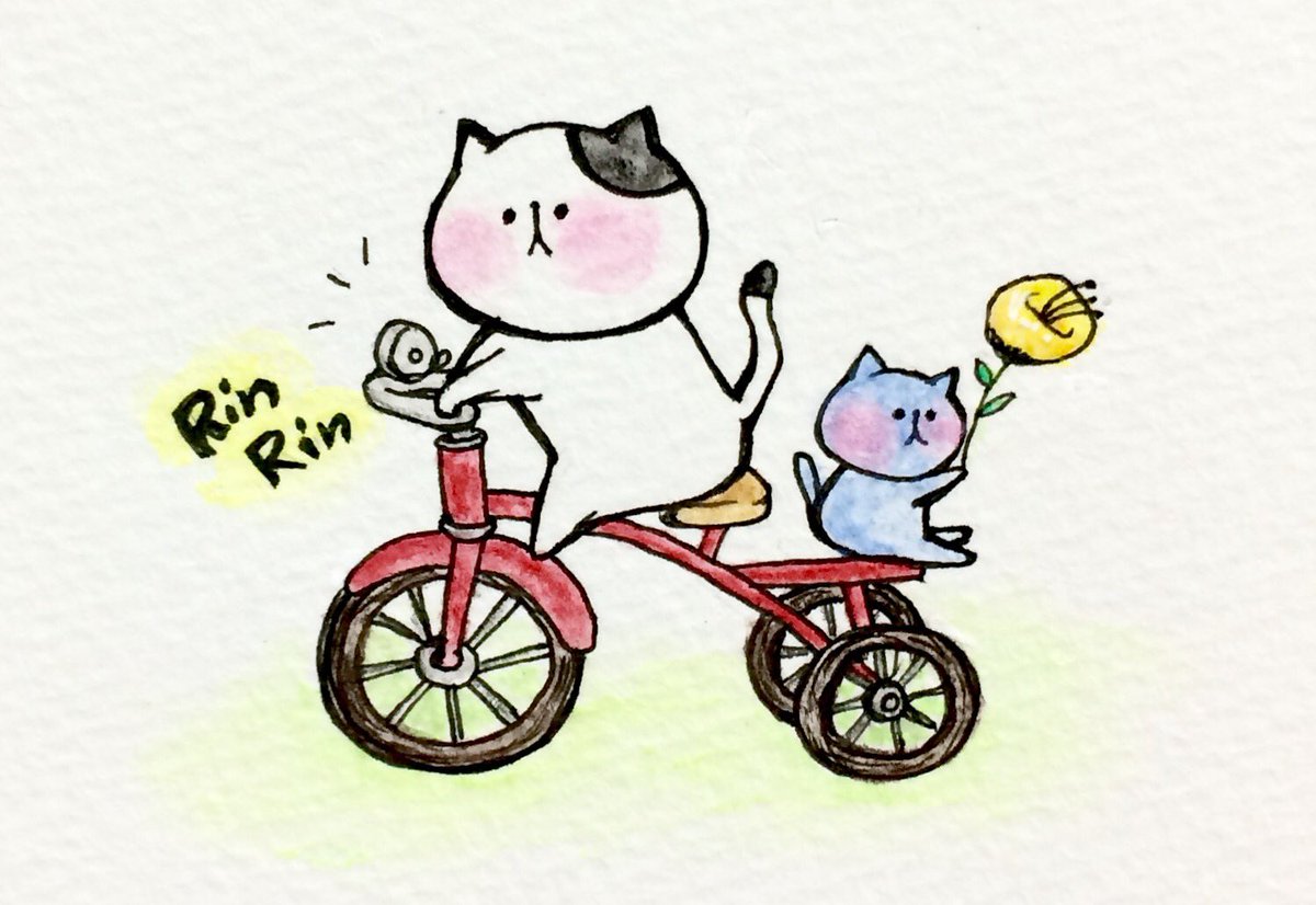 Twitter 上的 おこにゃん 自転車でお散歩 自転車 二人乗り リンリン お花 猫 ネコ ねこ イラスト 可愛い 1日1絵 癒し 手描き 絵描きさんと繋がりたい イラスト好きな人と繋がりたい お絵かき部 Cats T Co Vloqgbma4k Twitter