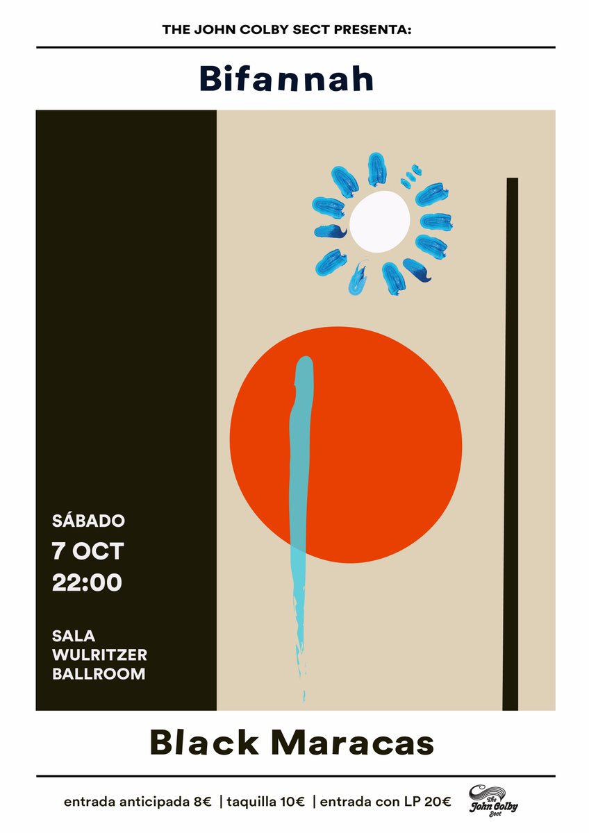 Por fin tendremos a #Bifannah en Madrid presentando #Maresia, ¡será el sábado 7 de octubre junto a #BlackMaracas! Cartel de Antía ❣️