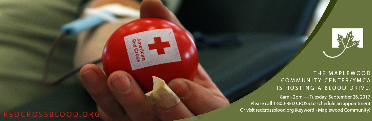 Please consider donating blood on Sept 26th.  Search Maplewood Community Center to reserve a spot. ht.ly/FGp630f2sr2