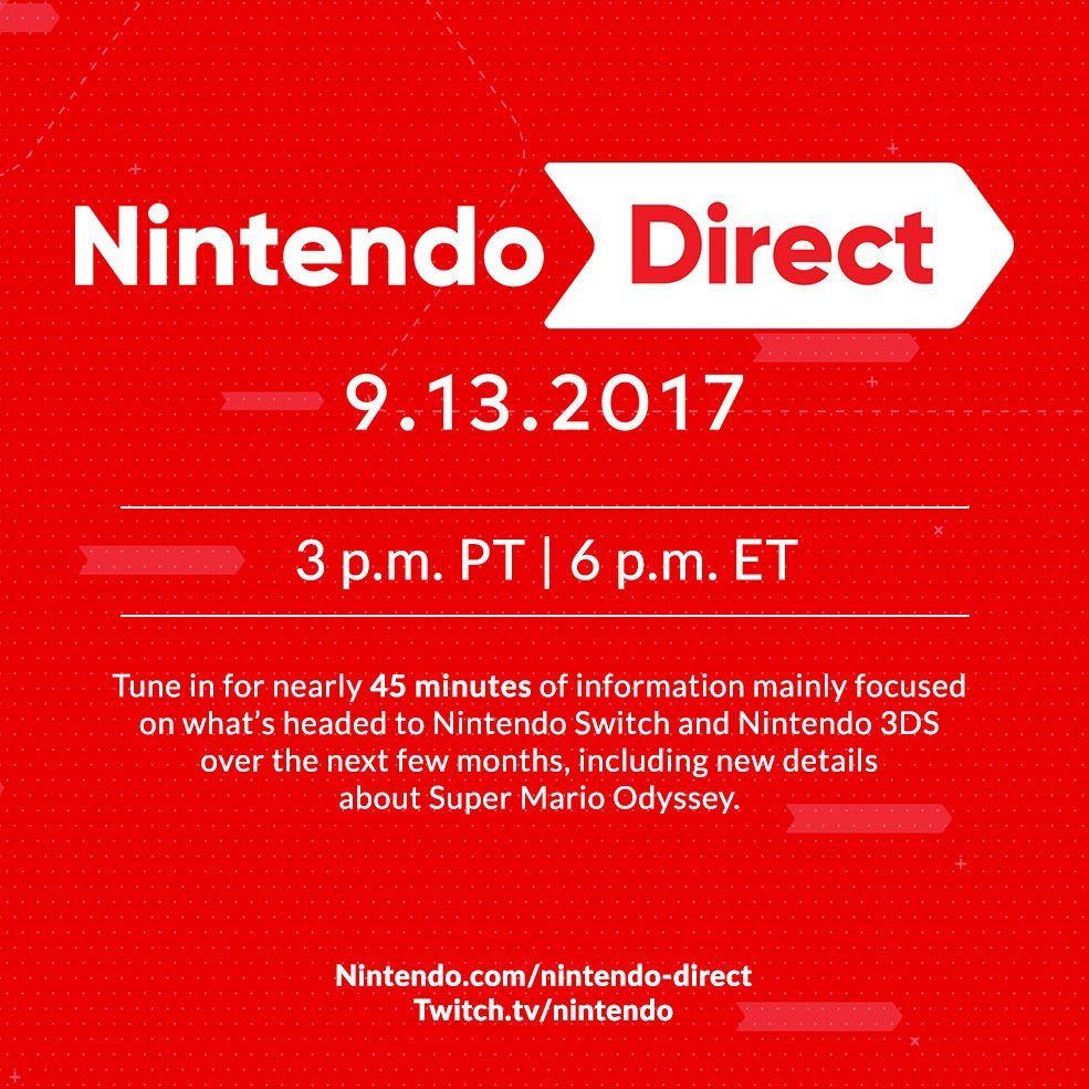 [CONFIRMED] Nintendo Direct happening September 13th