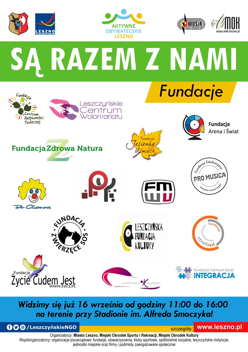 LeszczynskieNGO's tweet photo. Fundacje, stowarzyszenia, kluby sportowe, spółdzielnie socjalne - to między innymi ich spotkacie na sobotnim festynie #AOL2017 https://t.co/G9eHUEIpVw