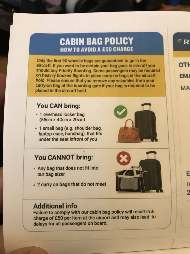 priority and 2 cabin bags