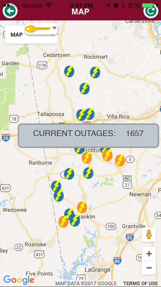 carroll emc power outage map Carroll Emc On Twitter As Of 3 45 Pm Cemc Has 1657 Outages Scattered Download The Carroll Emc Outage Pal App To See Real Time Updates From Your Mobile Device Https T Co 1yun8p78a7 carroll emc power outage map