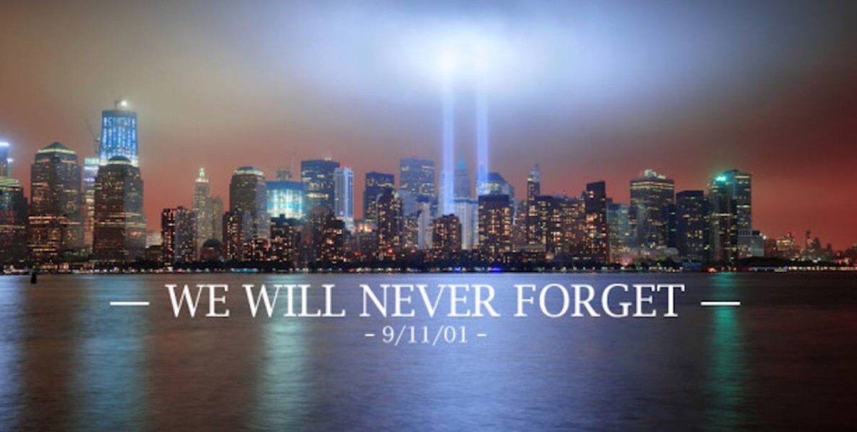 Today we remember the innocent lives lost, the families forever changed. We will #neverforget. May God’s light shine as never before.