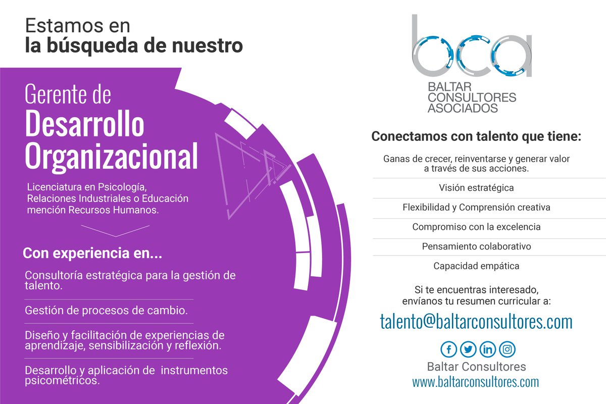 baltarconsultor's tweet photo. #OportunidadLaboral En BCA Venezuela estamos buscando Gerente de D.O. Si quieres aportar valor junto a nuestro equipo, escríbenos https://t.co/mv9qtlmKac