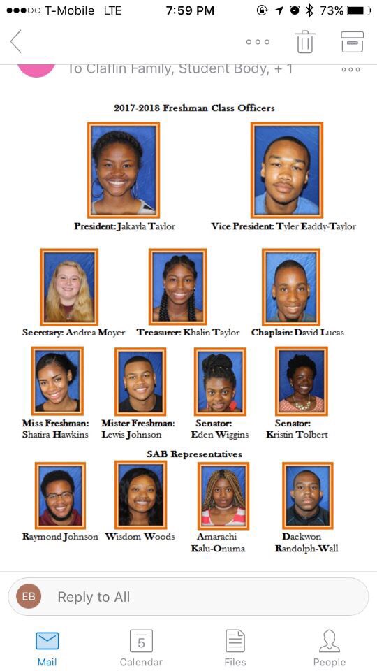 ClaflinFreshman's tweet photo. Congratulations to the Class of 2021 Class Officers https://t.co/Fe70vO2f5Y