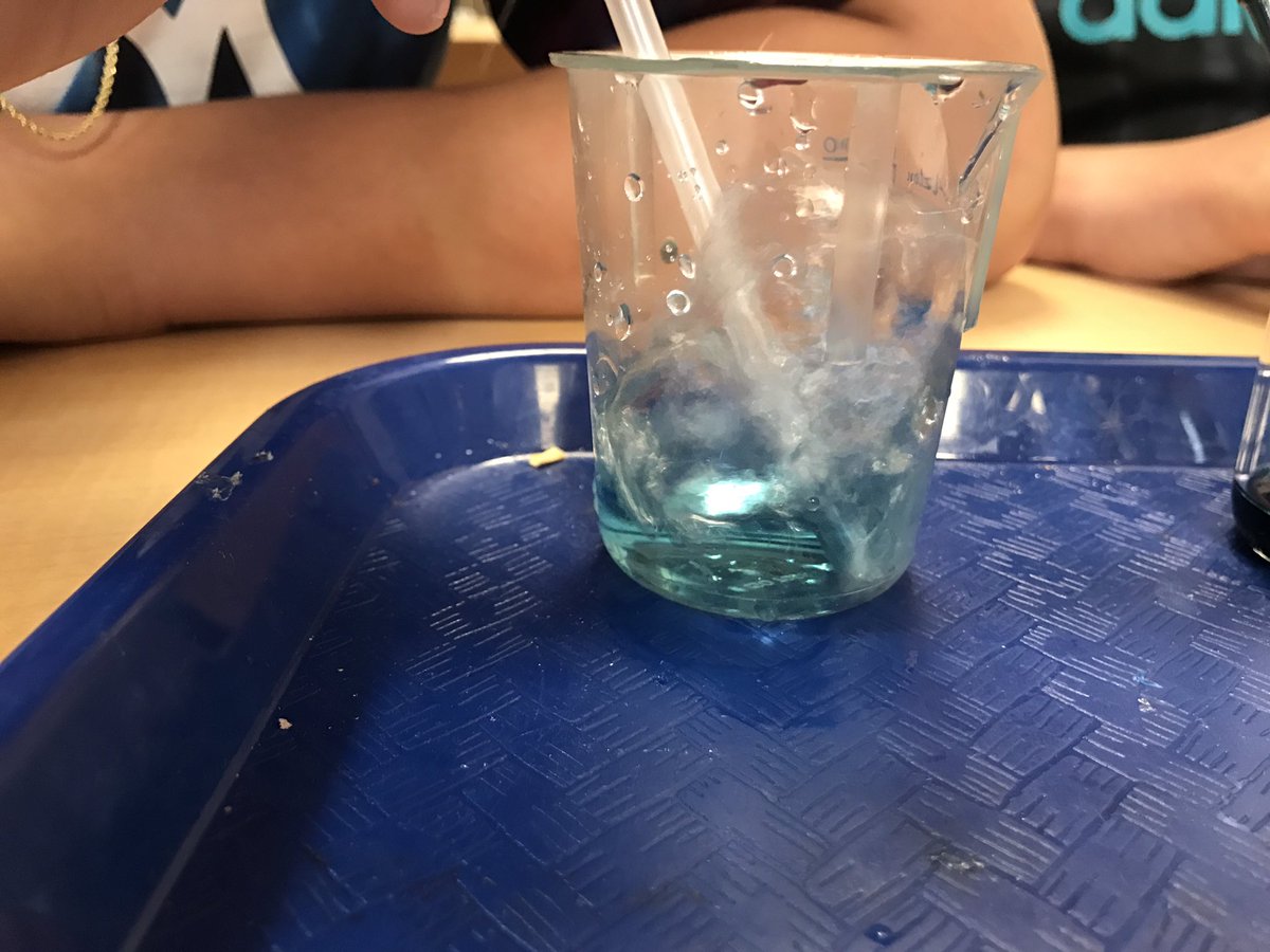KernStem's tweet photo. Students in #medicaldetectives are investigating respiration rates with bromothymol blue. #indicator #carbondioxide https://t.co/8vaczyeHlz