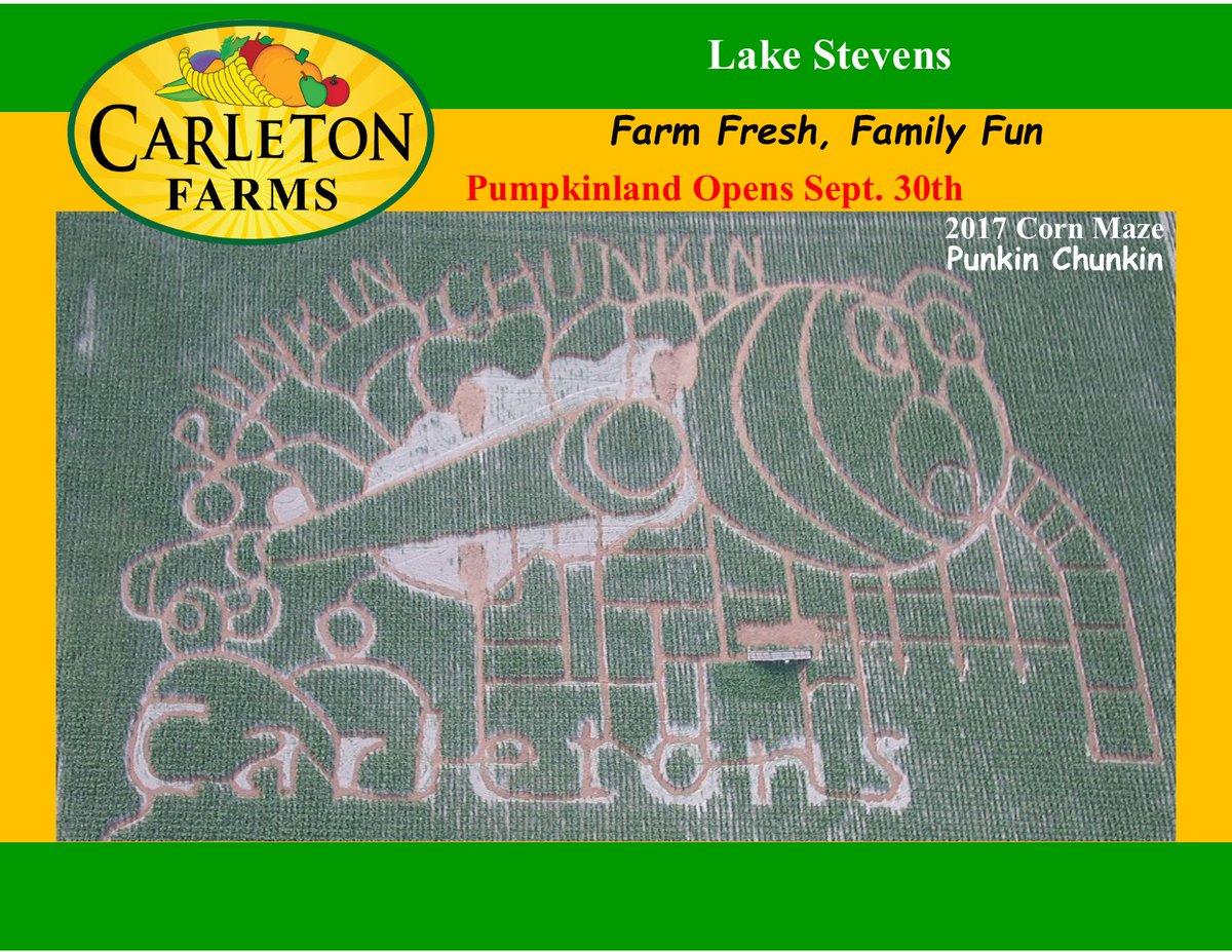 <a href="/CarletonFarms/">Carleton Farms</a> Corn Maze theme this year is Punkin Chunkin!  Opens September 30th.