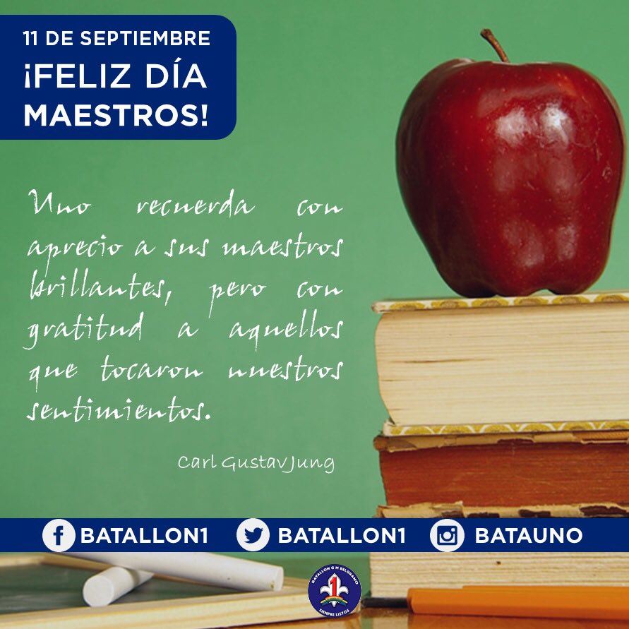 Batallon1's tweet photo. Gracias a todos los que dedican su vida para transformar el mundo a través del aula. #DiaDelMaestro https://t.co/TjPZoyZDid