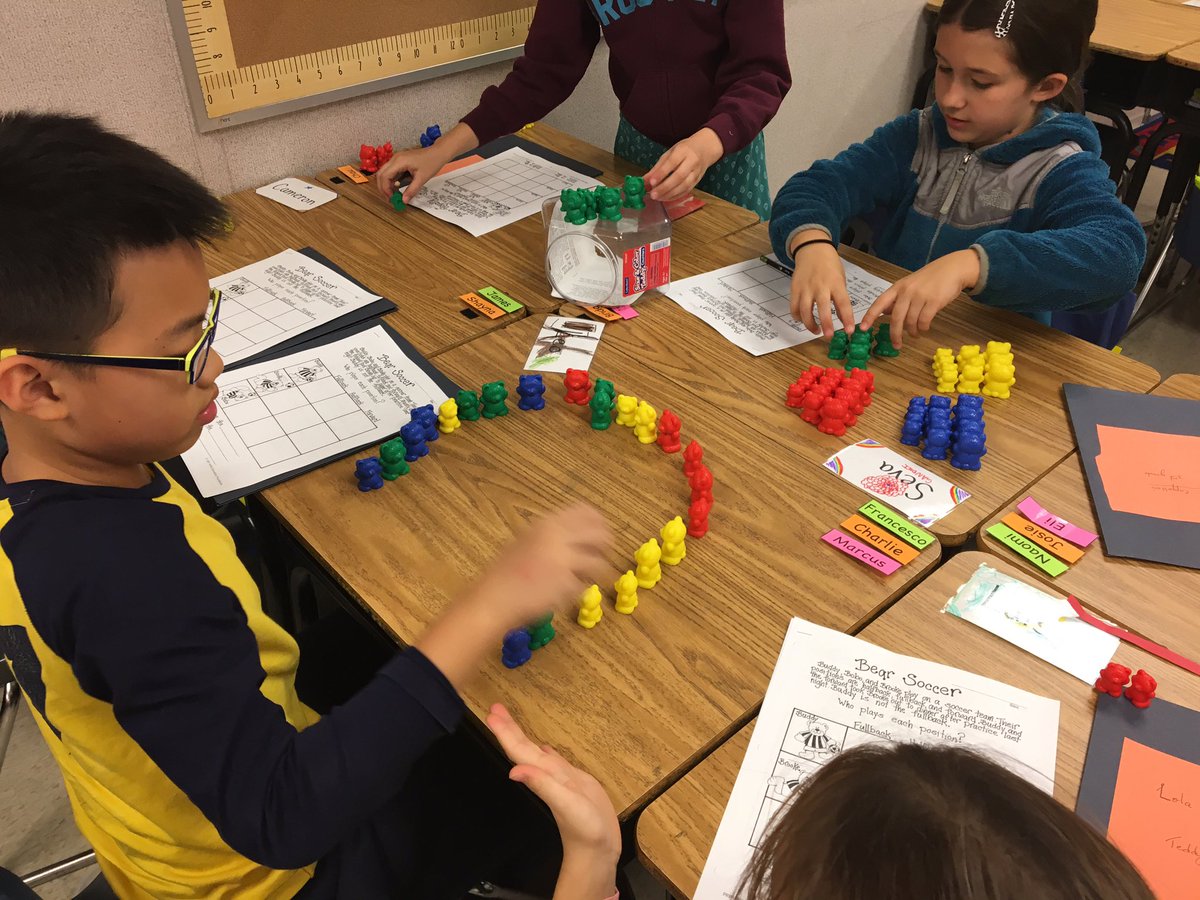 Dr_Chalfant's tweet photo. It's #Enrichment time in @Murch3rdGrade! Students in Mr. Brady's class are working through #LogicPuzzles #WeAreMurch https://t.co/naSTroviEa
